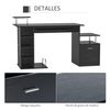 Mesa De Ordenador De Mdf Metal Homcom 152x60x88 Cm-negro