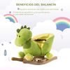 Caballo Balancín Dinosaurio De Peluche Para Niños Verde Homcom