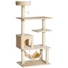 Árbol Para Gatos De Fibra De Bambú, Felpa 70x40x152 Cm - Pawhut.beige