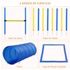 Set Entrenamiento De Pe Poliéster 60x60x148cm - Pawhut. Azul Amarillo