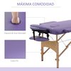 Cama De Masaje De Madera De Haya Pu Homcom 185x60x88 Cm - Púrpura