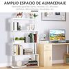 Librería De Melamina De Madera Metal Homcom 80x30x145 Cm - Blanco