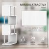 Librería De Melamina De Madera Metal Homcom 80x30x145 Cm - Blanco