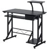 Mesa De Ordenador Despacho De Metal Mdf Homcom 90x50x95 Cm - Negro