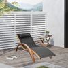 Tumbona Hamaca De Madera De Pino Malla 161x72x67 Cm - Outsunny. Negro