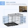 Jaula De Metal Para Perros De Acero Abs Pp 60x43x49,5cm-pawhut.negro