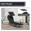 Tumbona Plegable De Oxford Metal 187x58x36cm - Outsunny. Negro