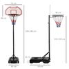 Canasta De Baloncesto De Pie Homcom Metal Pe, 73x49x249cm, Multicolor