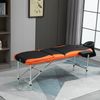 Cama De Masaje De Pu Aluminio Homcom 185x60x82 Cm - Negro Y Naranja