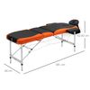 Cama De Masaje De Pu Aluminio Homcom 185x60x82 Cm - Negro Y Naranja