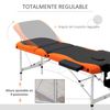 Cama De Masaje De Pu Aluminio Homcom 185x60x82 Cm - Negro Y Naranja