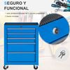 Carro Caja De Herramientas De Acero Homcom 61,5x33x82,5 Cm - Azul