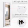 Espejo Joyero Colgante De Pared De Mdf Homcom 37x9,5x112 Cm-blanco