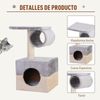 Árbol Para Gatos De Aglomerado De Madera 31x31x58 Cm - Pawhut. Gris