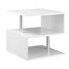 Mesa De Centro De Melamina De Madera Metal Homcom 50x50x50cm - Blanco