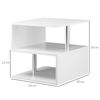 Mesa De Centro De Melamina De Madera Metal Homcom 50x50x50cm - Blanco