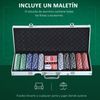 Maletín De Poker Homcom Aluminio Ps, 55,5x22x6,5 Cm, Multicolor