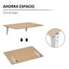 Mesa Plegable De Pared De Mdf Metal Homcom 60x40x20 Cm-natural