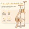 Árbol Para Gatos De Aglomerado Felpa Sisal 49x49x173cm - Pawhut.beige