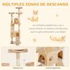 Árbol Para Gatos De Aglomerado Felpa Sisal 49x49x173cm - Pawhut.beige