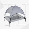 Cama Mascotas De Metal Oxford Tafetán Pawhut 76x61x73 Cm - Gris