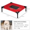 Cama Para Mascotas De Metal Tela Oxford 64x46x18 Cm - Pawhut. Rojo