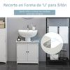 Mueble Para Debajo Del Lavabo Baño De Mdf Homcom 60x30x60 Cm - Blanco