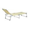 Tumbona Para Playa De Hierro Y Oxford 187x58x30cm-homcom. Beige.