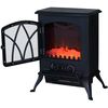 Chimenea Eléctrica De Metal Plástico Vidrio Homcom 45x28,5x54cm-negro