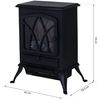 Chimenea Eléctrica De Metal Plástico Vidrio Homcom 45x28,5x54cm-negro