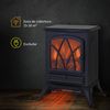 Chimenea Eléctrica De Metal Plástico Vidrio Homcom 45x28,5x54cm-negro