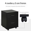 Cajonera De Oficina De Melamina De Madera Homcom 41x39x58 Cm - Negro