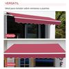 Toldo Manual De Aluminio Metal Tela Poliéster 395x245cm-outsunny.rojo