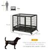 Jaula Para Perros De Metal Con Ruedas Frenos 92x62x75 Cm-pawhut.negro