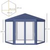 Carpa Gazebo Tipo Cenador Hexagonal De Poliéster-outsunny. Azul