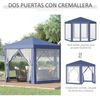 Carpa Gazebo Tipo Cenador Hexagonal De Poliéster-outsunny. Azul