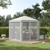 Carpa Gazebo Cenador De Poliéster 197x250x200 Cm - Outsunny. Crema