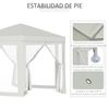 Carpa Gazebo Cenador De Poliéster 197x250x200 Cm - Outsunny. Crema