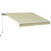 Toldo Manual Plegable Terraza De Aluminio 295x250 Cm - Outsunny.crema