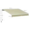 Toldo Manual Plegable Terraza De Aluminio 295x250 Cm - Outsunny.crema