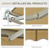 Toldo Manual Plegable Terraza De Aluminio 295x250 Cm - Outsunny.crema