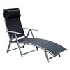 Tumbona Plegable De Textliene Metal 137x63,5x100,5 Cm-outsunny. Negro