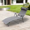 Tumbona Plegable De Metal Textliene 137x63,5x100,5 Cm-outsunny. Gris