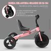 Triciclo Para Niños Con Timbre Rosa Homcom