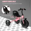 Triciclo Para Niños Con Timbre Rosa Homcom