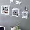 Juego De 3 Cubos Estantes De Pared De Mdf Homcom 25x25x9 Cm - Blanco