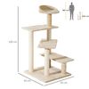 Árbol Para Gato Rascador De Aglomerado Felpa 50x50x100cm-pawhut.beige