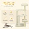 Árbol Para Gato Rascador De Aglomerado Felpa 50x50x100cm-pawhut.beige