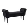 Taburete Pie De Cama De Madera Espuma Tela Homcom 102x36x51cm - Negro