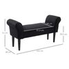 Taburete Pie De Cama De Madera Espuma Tela Homcom 102x36x51cm - Negro